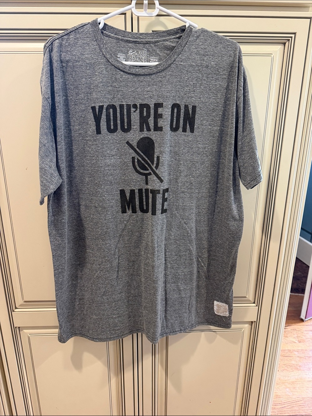Retro brand gray Graphic 'YOU'RE ON MUTE' Short Sleeve Tee